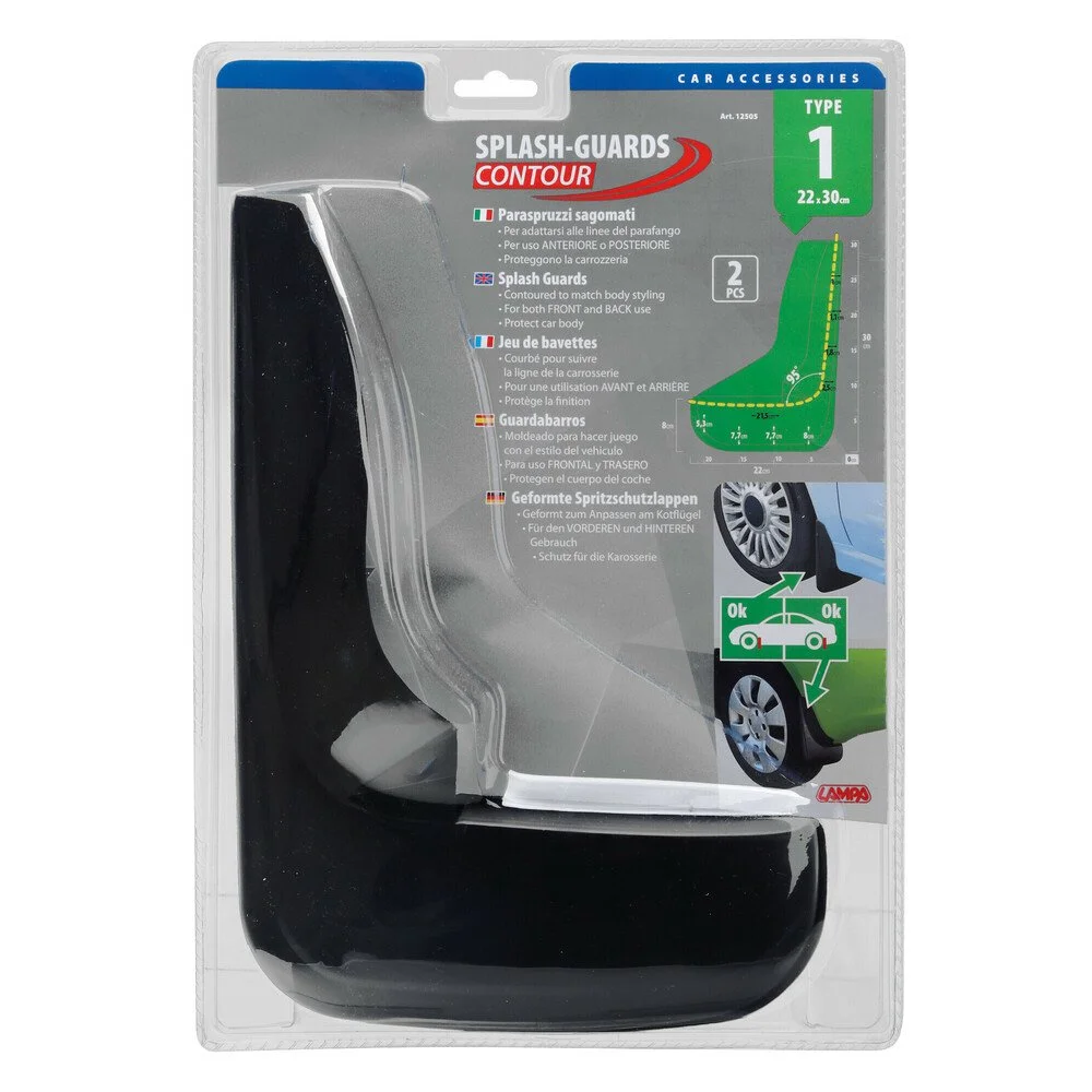 Set 2 aparatori pentru noroi LAMPA Splash Guards LAM12505, din plastic, marimea 1, 22 x 30 cm