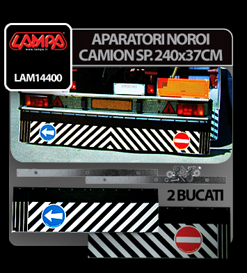 Set 2 aparatori noroi pentru camioane LAMPA Relief Lorry LAM14400, din cauciuc, dimensiune 240 x 37 cm