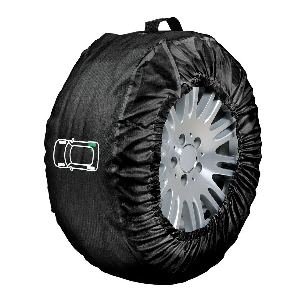 Set 4 huse pentru roti LAMPA TYRE-WRAP De-Luxe LAM15941, tip geanta, marimea L, negru, dimensiuni compatibile 13 inch - 19 inch, impermeabile, negru