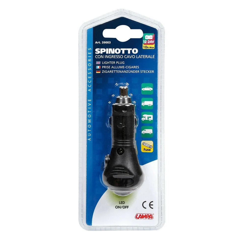 Priza bricheta auto LAMPA LAM39003, cu intrerupator pornit/oprit, LED verde, max 10A