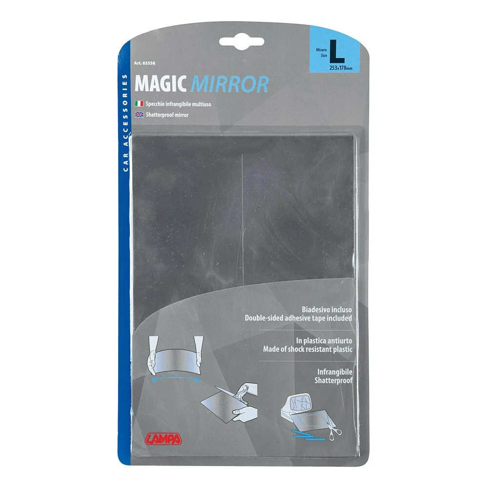 Oglinda adeziva cu lentila din plastic LAMPA Magic Mirror LAM65558, 253 x 178 mm