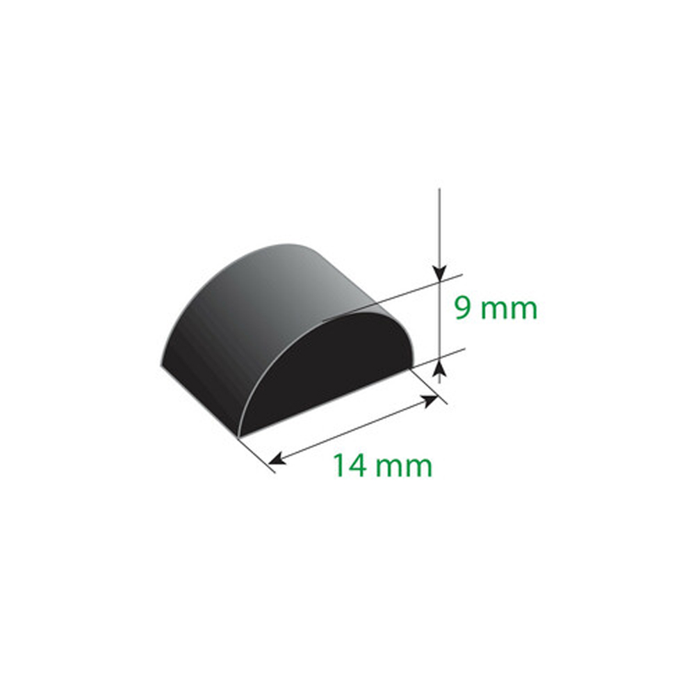Cheder cauciucat universal LAMPA LAM70006, cu adeziv, lungime 310 cm, 14 x 9 mm