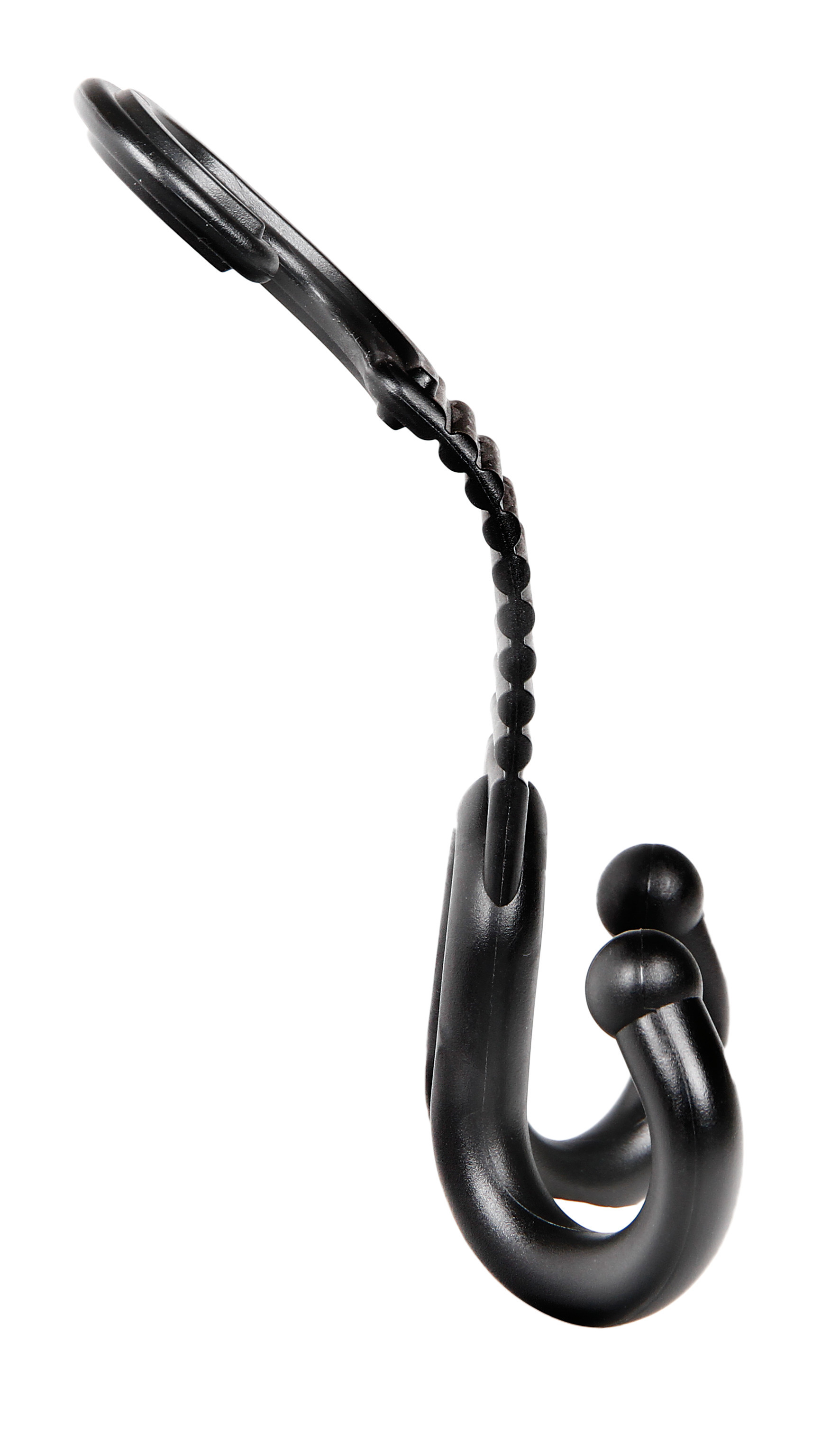 Set 2 carlige multifunctionale din plastic LAMPA LAM72456, prindere la tetiera, greutate maxima suportata 1.5 kg, negru