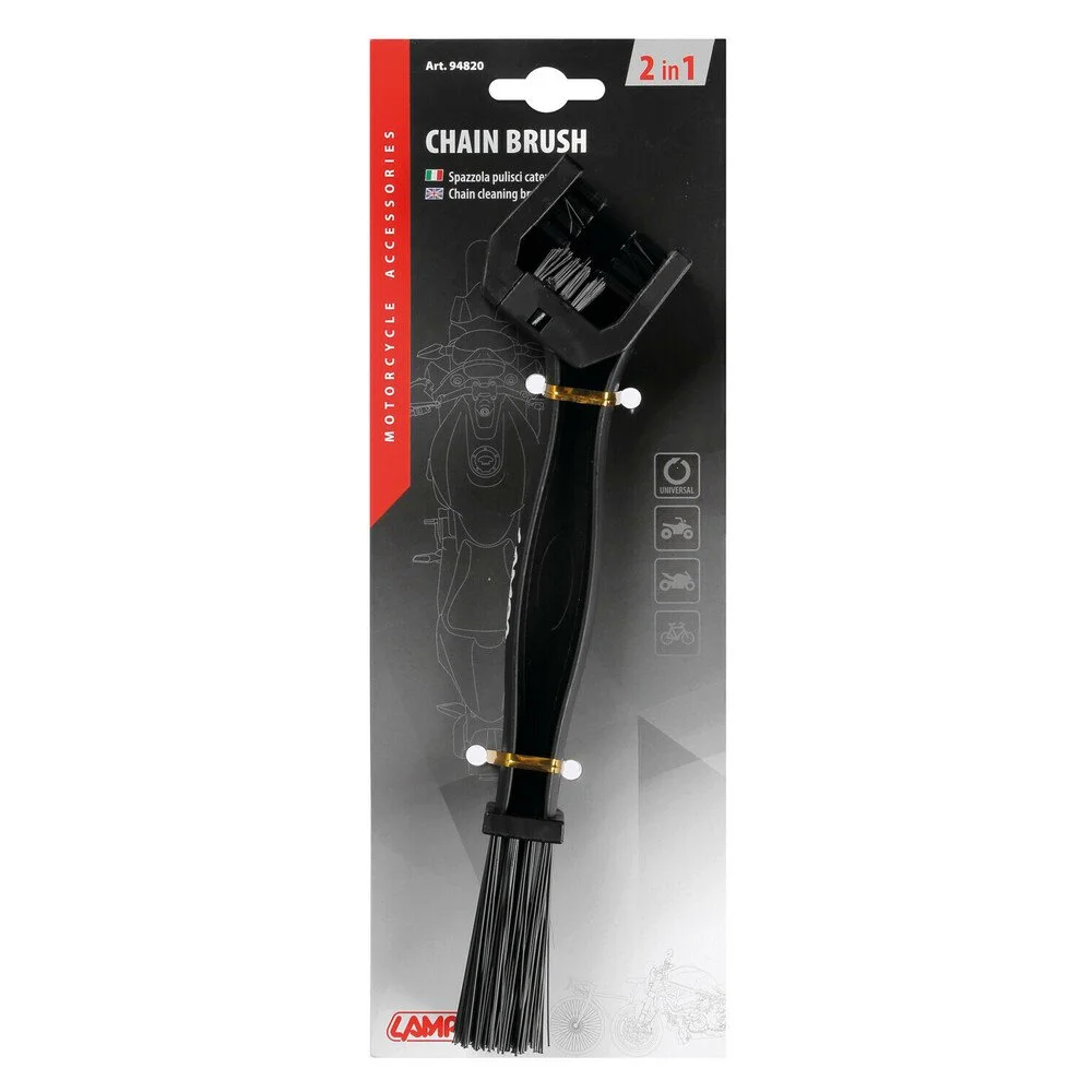 Perie pentru curatare lant moto LAMPA LAM94820, plastic, negru