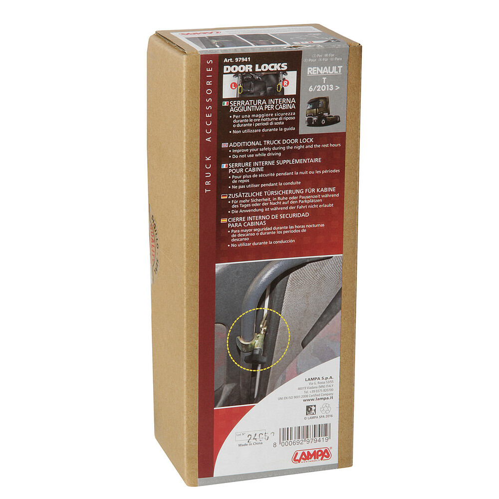 Sistem de blocare usi camion, din interior, LAMPA LAM97941, 2 bucati, pentru Renault T, 6/13-