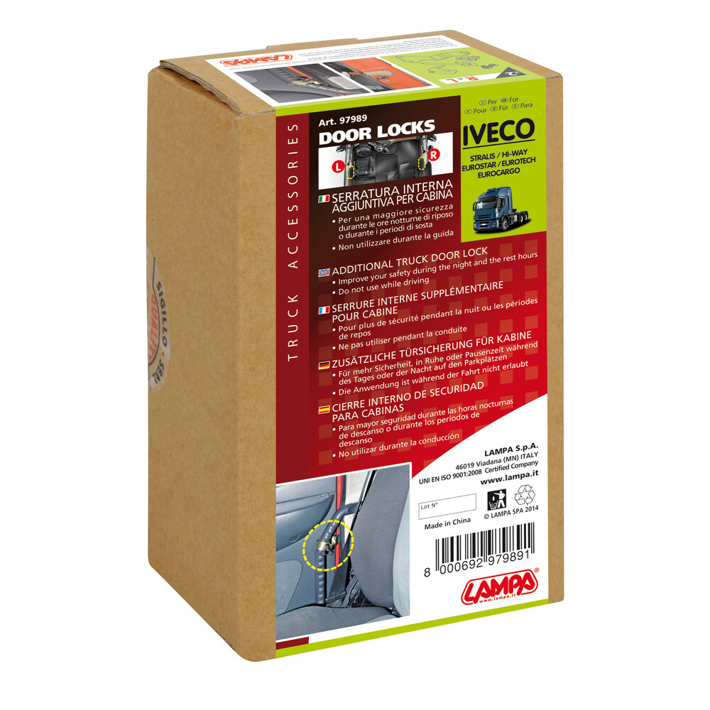 Sistem de blocare usi camion, din interior, LAMPA LAM97989, pentru Iveco Eurocargo 10/91-, Eurostar 04/92-09/04, Eurotech 04/92-09/04, Stralis, Hi-Way