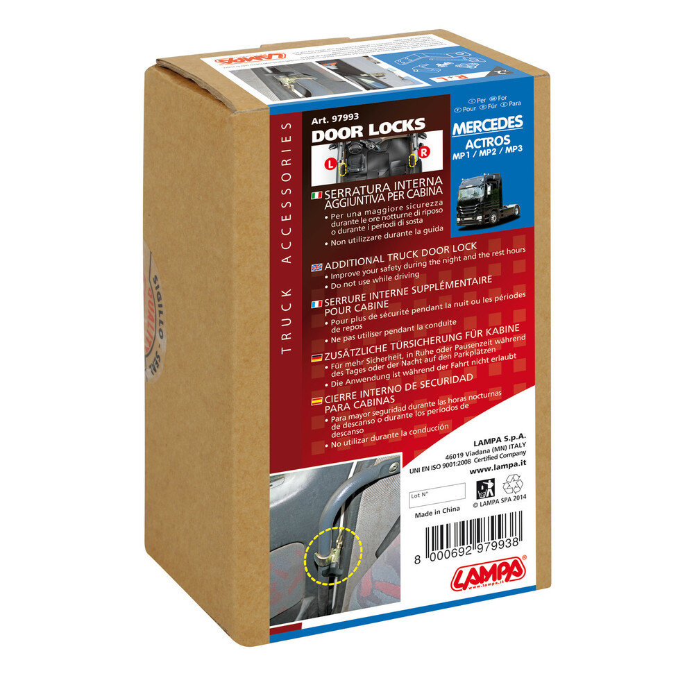 Sistem de blocare usi camion, din interior, LAMPA LAM97993, pentru Mercedes Actros MP1, 09/96-09/03, Actros MP2, 04/03-12/08, Actros MP3, 06/08-12/13