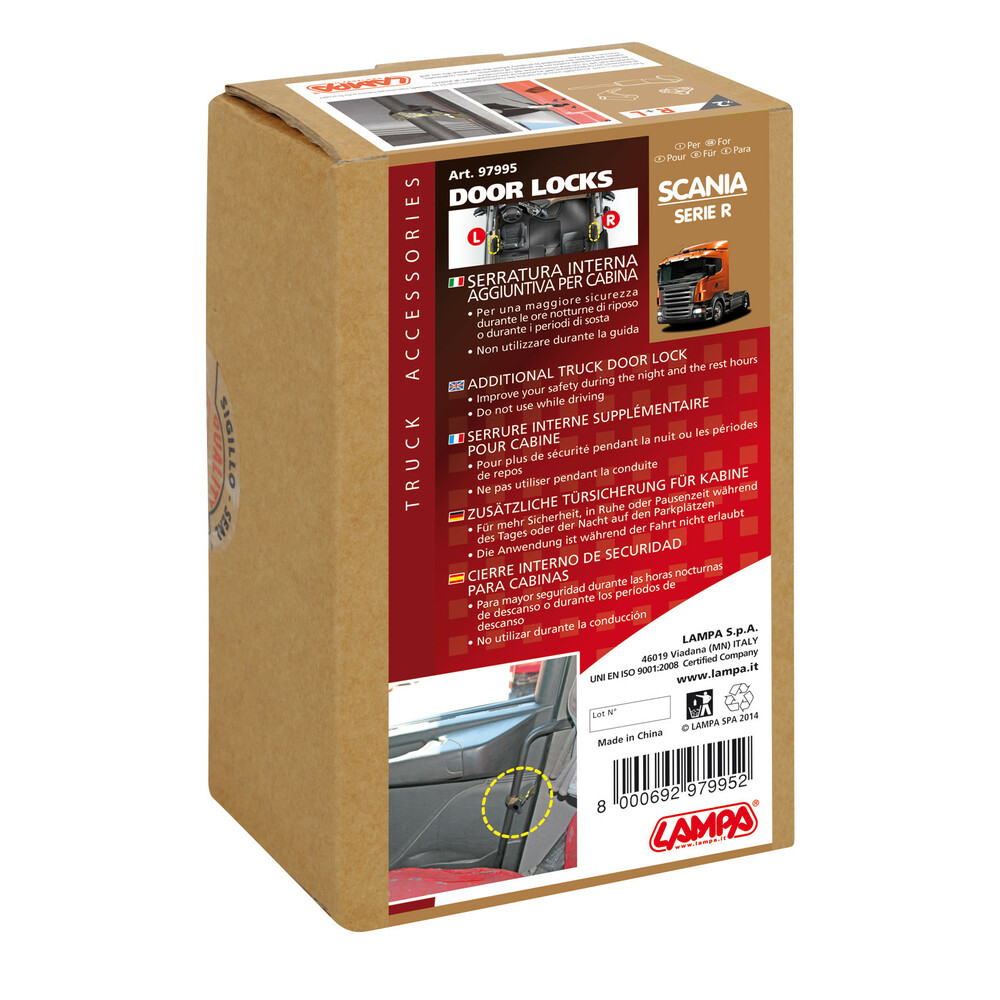 Sistem de blocare usi camion, din interior, LAMPA LAM97995, pentru Scania R Serie 5 03/04-08/09, R Serie 6 09/09-08/13, R Serie 6, Streamline 09/13-