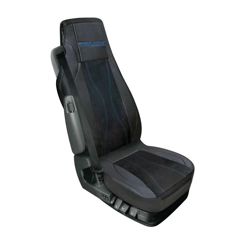 Husa pentru scaun camion, universala, LAMPA LAM97996, cu buzunare, negru-albastru