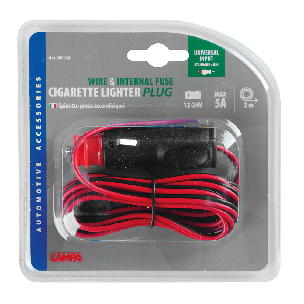 Mufa bricheta universala pentru bricheta LAMPA LAM98130, lungime cablu 200 cm, 12/24V