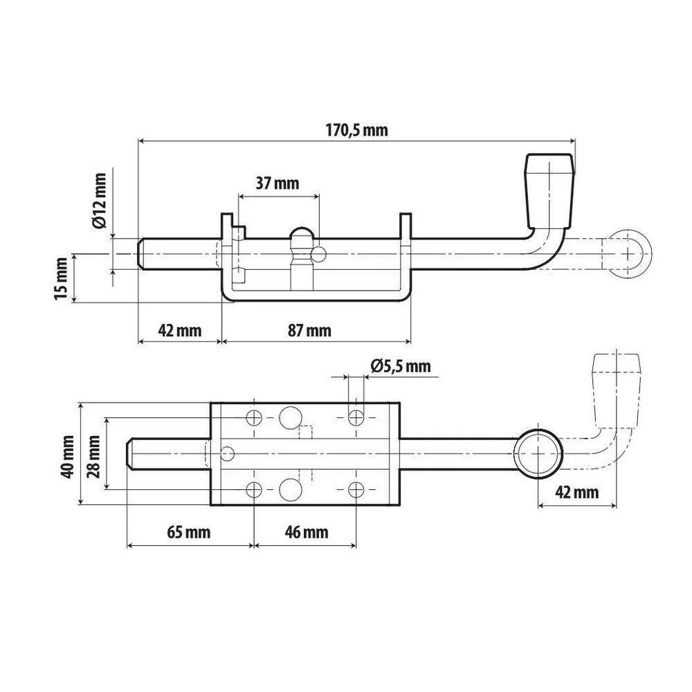 Bolt cu arc pentru remorca camion LAMPA LAM98700, lungime 170.5 mm, latime 40 mm