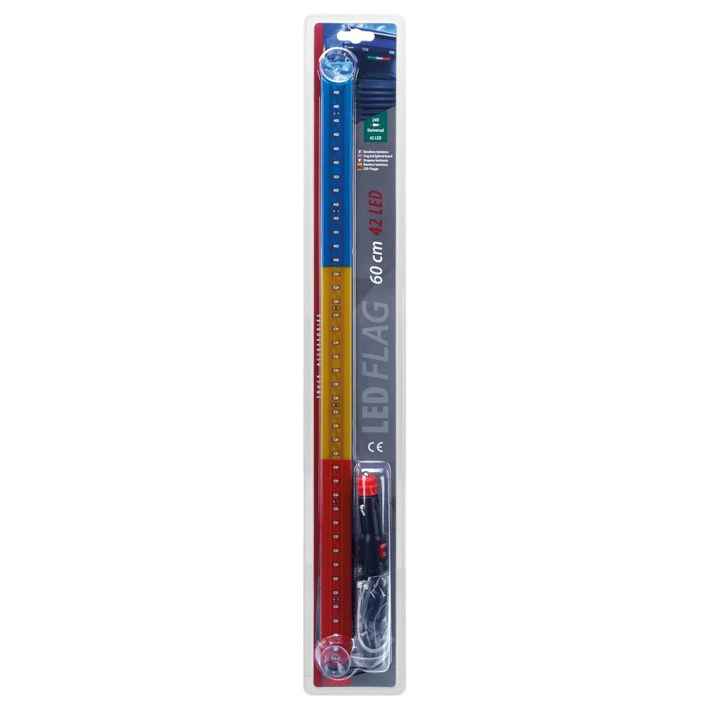 Ornament parbriz camion LAMPA LAM98895, steag Romania cu 42 LED-uri, lungime 60 cm, alimentare 24V