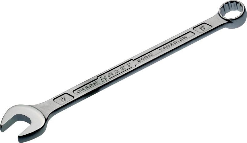 Cheie combinata HAZET HZ600N-17, deschidere 17 mm, otel crom-vanadiu, suprafata cromata