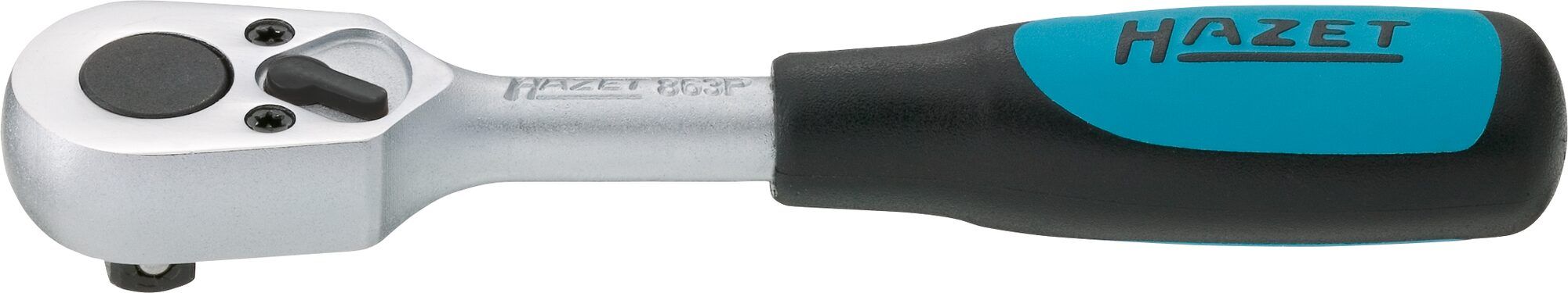 Cheie cu clichet HAZET HZ863P, antrenor patrat 1/4 inch, lungime 115 mm, otel crom vanadiu