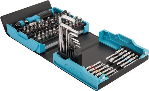 Set de insurubare HAZET HZ2200SC-1, cu biti, profil cap cruce PH, pozidriv PZ, hexagon interior, torx interior, otel crom vanadiu