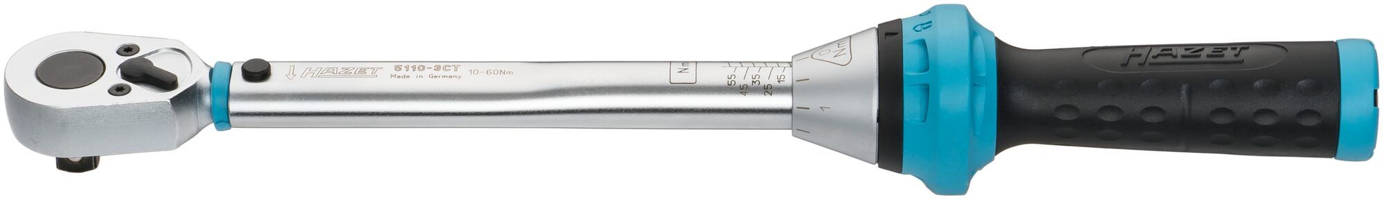 Cheie dinamometrica HAZET HZ5110-3CT, domeniu de strangere 10 - 60 Nm, lungime 320 mm, prindere patrat 3/8 inch