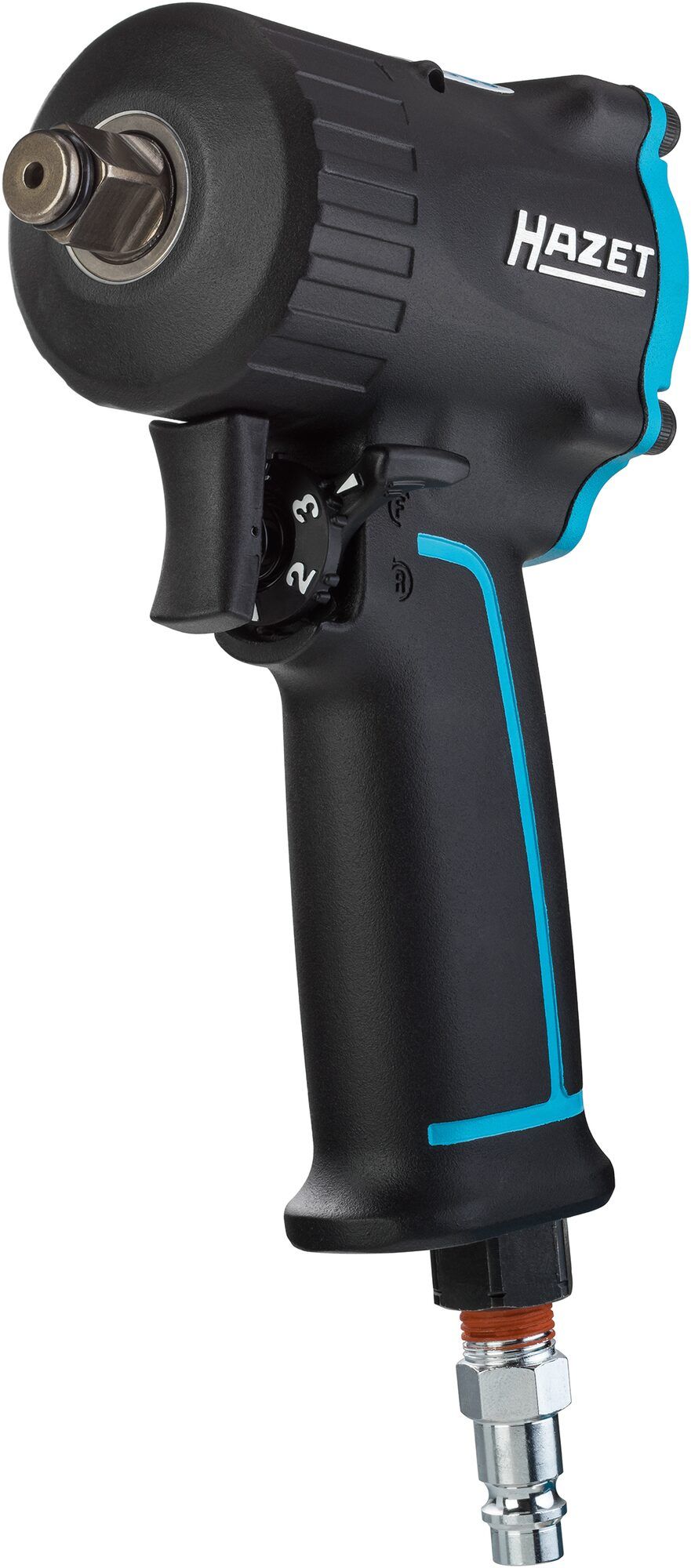Cheie pneumatica HAZET HZ9012M, antrenor patrat 1/2 inch, presiune de actionare 6.3 bar, cuplu strangere maxim 678 Nm, turatie 10000 rpm