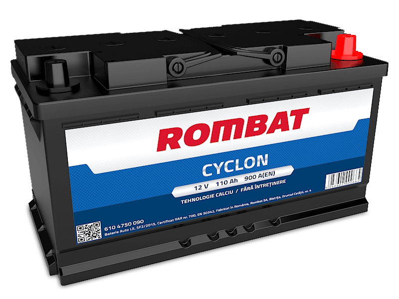 Baterie auto ROMBAT CYCLON 6104750090RB, tensiune 12 V, amperaj 110 Ah, curent pornire 900 A