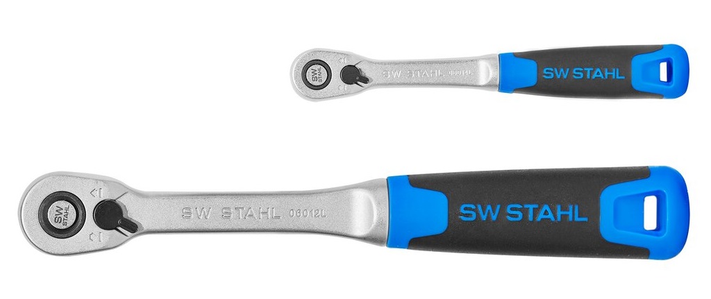 Set 2 chei cu clichet reversibil SW-Stahl SW06026L, antrenor patrat 1/2 inch si 1/4 inch, otel crom vanadiu, maner de plastic