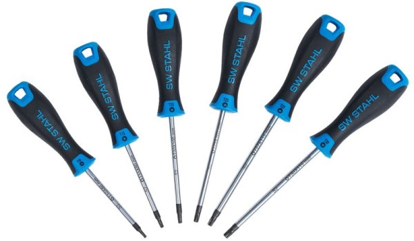 Set 6 surubelnite SW-Stahl SW32812L, profil torx, maner bicomponent, anti-alunecare, tija otel S2