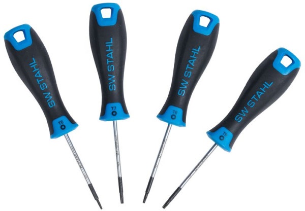 Set 4 surubelnite SW-Stahl SW32813L, profil torx, maner bicomponent, anti-alunecare, tija otel S2