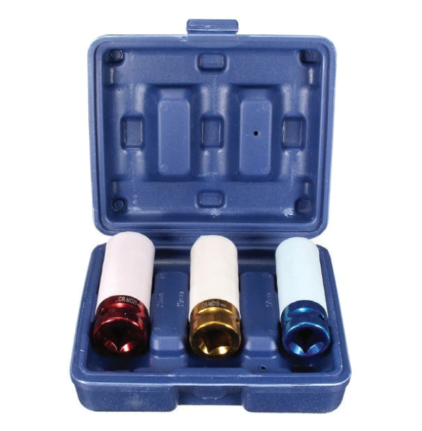 Set 3 chei tubulare pentru janta de aliaj Garage Meister GM4262K, dimensiuni 17, 19, 21 mm