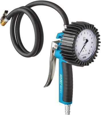 Pistol pneumatic pentru umflat roti HAZET HZ9041G-1, manometru analogic, lungime furtun 1 metru, presiune maxima 12 bar