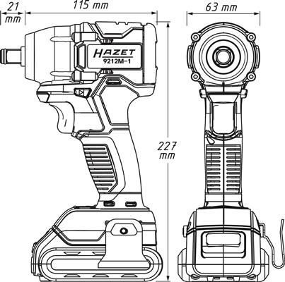 Masina electrica de insurubat, cu percutie, HAZET HZ9212M-1, antrenor patrat 1/2 inch, cuplu maxim 220 Nm, 3200 bpm, acumulator Li-Ion, 18V, 2.0 Ah
