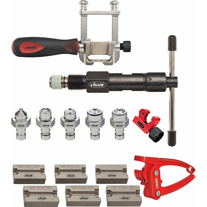 Kit 13 piese pentru bordurat conducte frana si hidraulice VIGOR V1728, cutie plastic