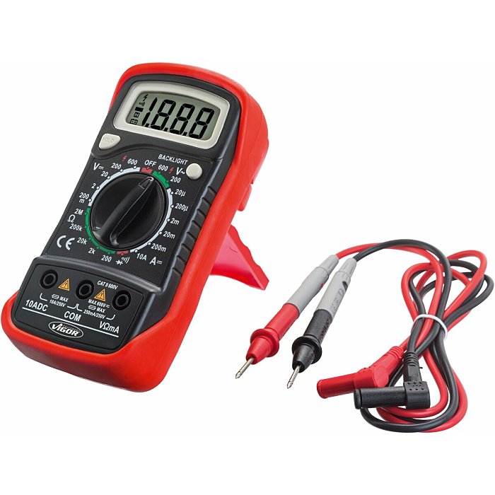 Multimetru compact VIGOR V4324MET, cu metrologie, ecran LCD, rezistenta 200-2000 Ohm