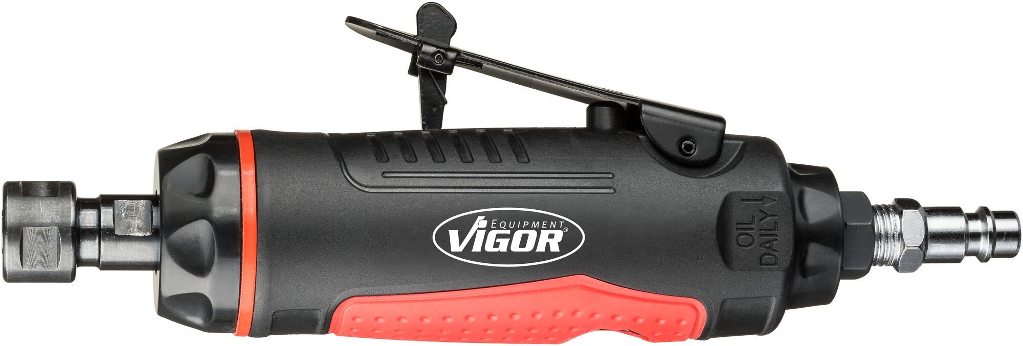 Polizor drept pneumatic VIGOR V5672, cupla aer 1/4 inch, turatie 22000 rpm, lungime 203 mm, presiune de actionare 6.3 bar