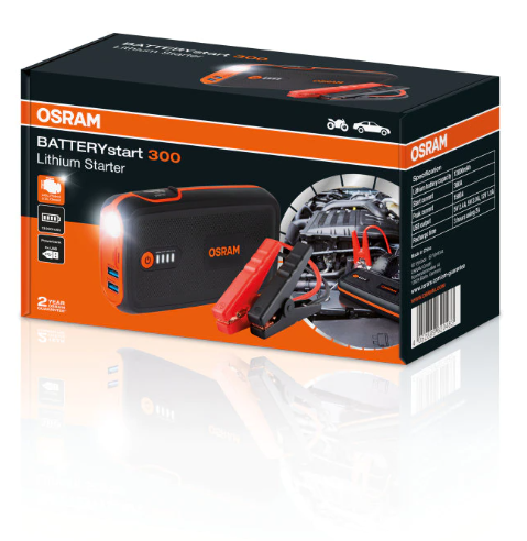 Acumulator extern pentru pornire auto OSRAM Battery Start 300 OBSL300, 300A, 13000 mAh, LiCoO2, timp incarcare 3h, mufa Micro-USB