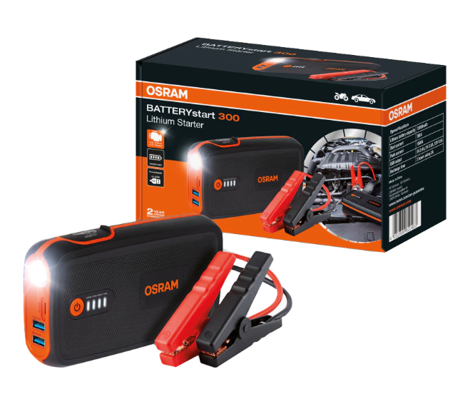 Acumulator extern pentru pornire auto OSRAM Battery Start 300 OBSL300, 300A, 13000 mAh, LiCoO2, timp incarcare 3h, mufa Micro-USB