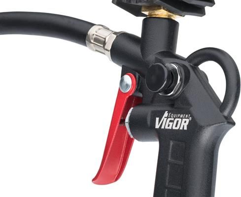 Pistol pneumatic pentru umflat roti VIGOR V6905, cu manometru, presiune actionare 6.3 bar, diametru furtun 10 mm, cupla aer 1/4 inch