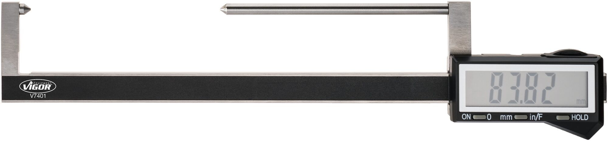 Subler pentru masurare uzura disc de frana VIGOR V7401, domeniu masurare 0-80 mm, afisaj LCD, din otel inoxidabil