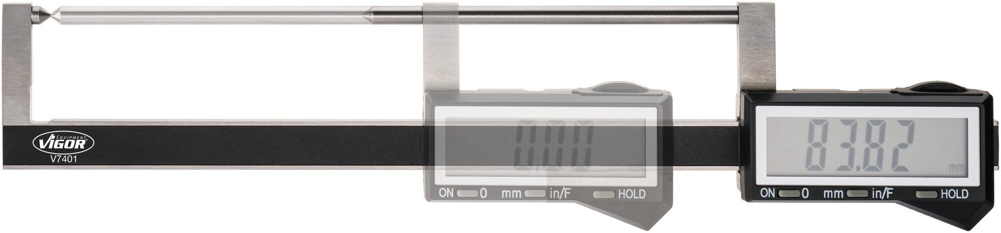 Subler pentru masurare uzura disc de frana VIGOR V7401, domeniu masurare 0-80 mm, afisaj LCD, din otel inoxidabil