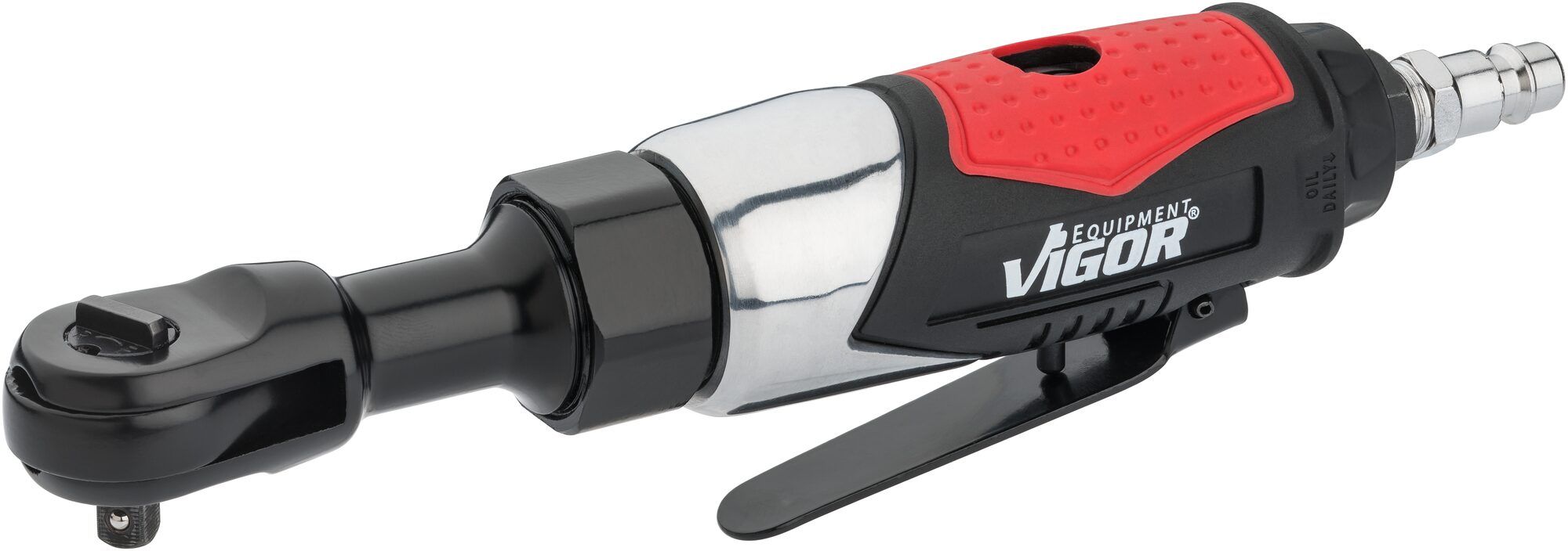 Cheie cu clichet pneumatica VIGOR V5674, cuplu strangere 35.2 Nm, antrenor patrat 1/4 inch, lungime 236 mm, presiune actionare 6.3 bar