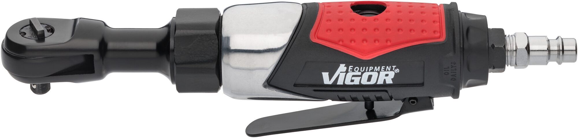 Cheie cu clichet pneumatica VIGOR V5674, cuplu strangere 35.2 Nm, antrenor patrat 1/4 inch, lungime 236 mm, presiune actionare 6.3 bar