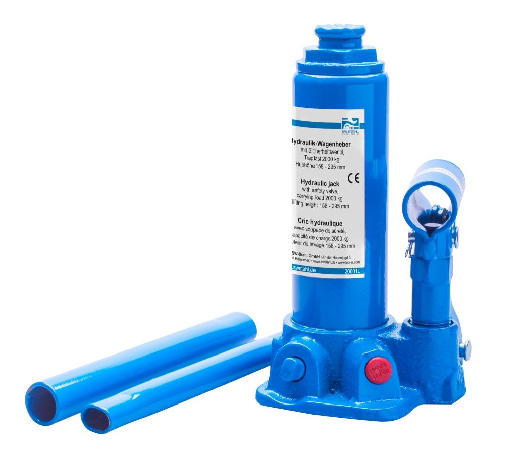 Cric hidraulic SW-Stahl SW20601L, capacitate de ridicare 2 tone, inaltime 168-316 mm, albastru