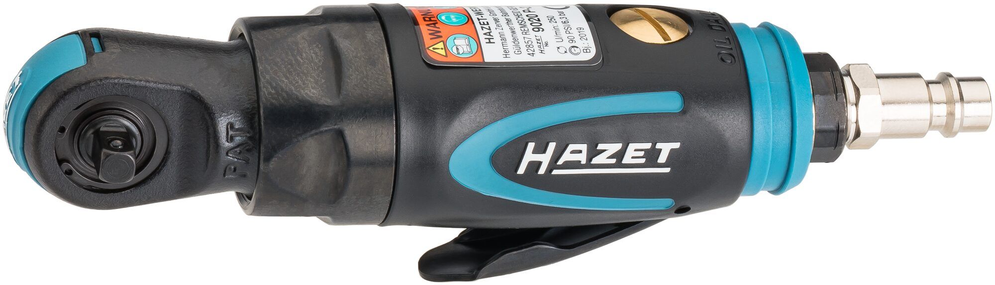Cheie pneumatica HAZET HZ9020P-2, presiune de actionare 6.3 bar, antrenor patrat 1/4 inch, cupla maxim strangere 40 Nm, turatie 250 l/min