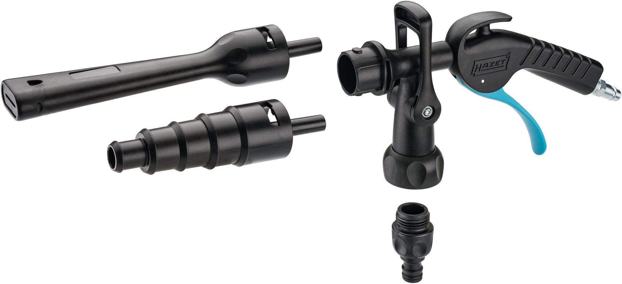 Pistol de spalare auto HAZET HZ9048P-2/3, cupla apa 1/2 inch pivotanta, debit apa 200 l/min, actionare cu aer comprimat 6-10 bar