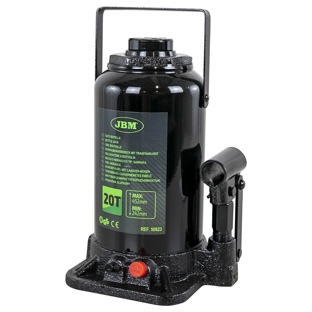 Cric hidraulic JBM 50823, capacitate ridicare 20 tone, inaltime ridicare 242 - 452 mm, negru