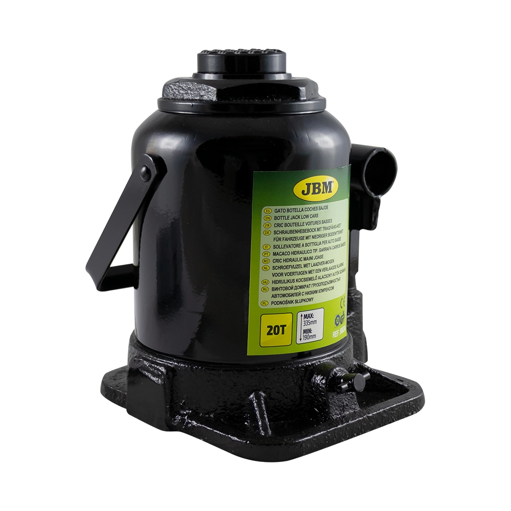 Cric hidraulic JBM 50824, capacitate ridicare 20 tone, inaltime ridicare 190 - 335 mm, pentru masini joase, negru