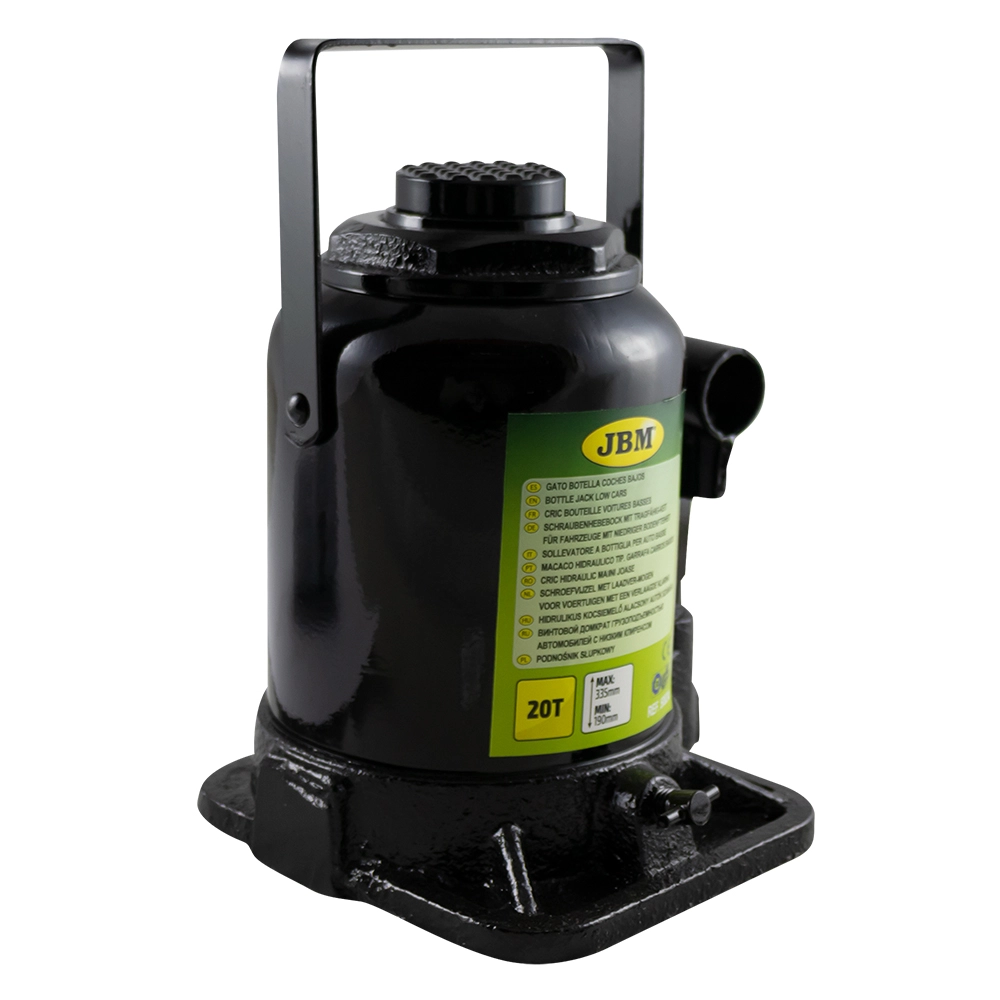 Cric hidraulic JBM 50824, capacitate ridicare 20 tone, inaltime ridicare 190 - 335 mm, pentru masini joase, negru