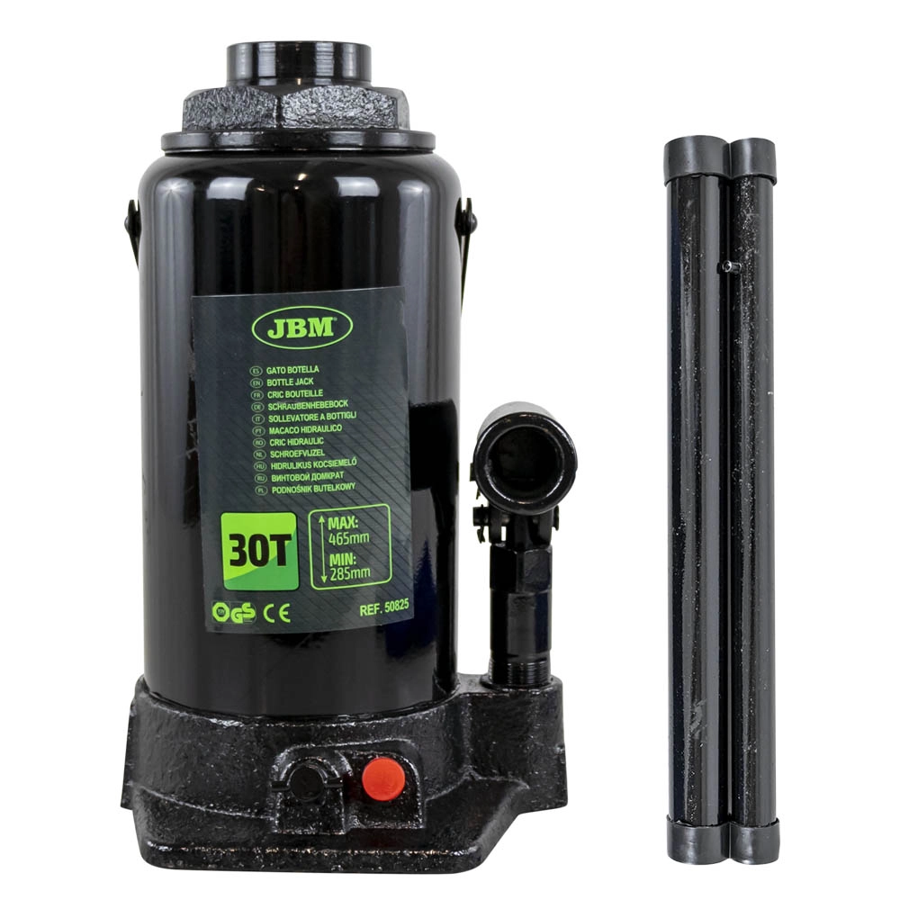 Cric hidraulic JBM 50825, capacitate ridicare 30 tone, inaltime ridicare 285 - 465 mm, negru