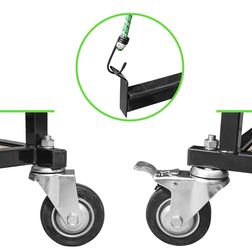 Carucior pentru depozitare piese JBM 53125, cu roti, capacitate maxima incarcare 150 kg, 895 x 1800 x 585 mm