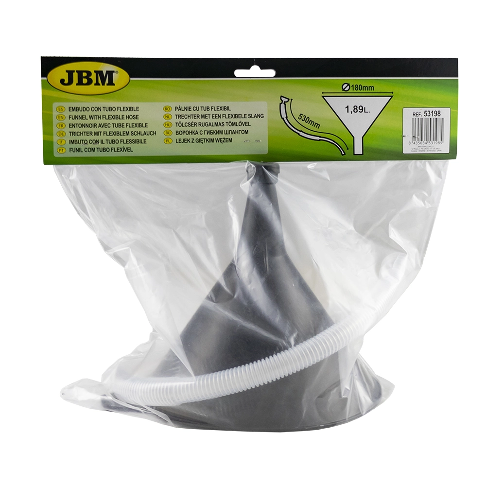 Palnie din plastic JBM 53198, cu tub flexibil, negru