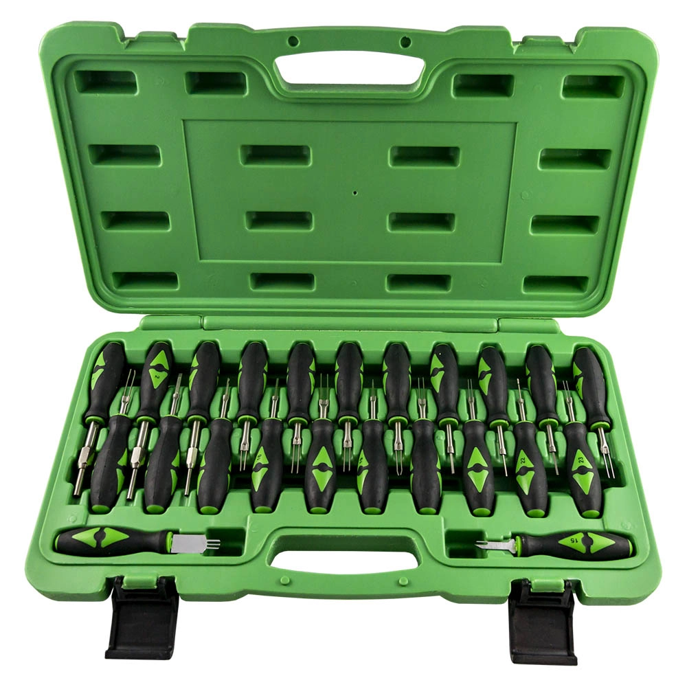 Set 23 scule extractoare JBM 53393, pentru conectori electrici, papuci electrici, contacte rotunde si plate, cutie depozitare si transport