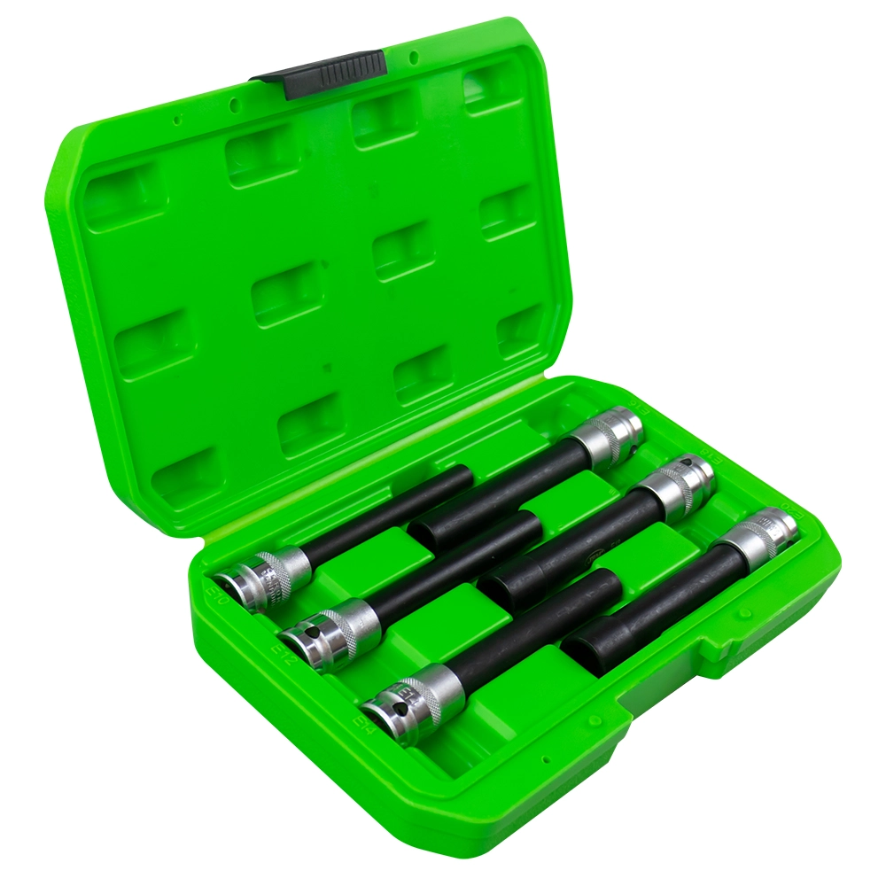 Set 6 capete chei extra lungi JBM 53915, profil torx, deschidere chei E10-E20, lungime 140 mm, antrenor patrat 1/2 inch, otel crom vanadiu