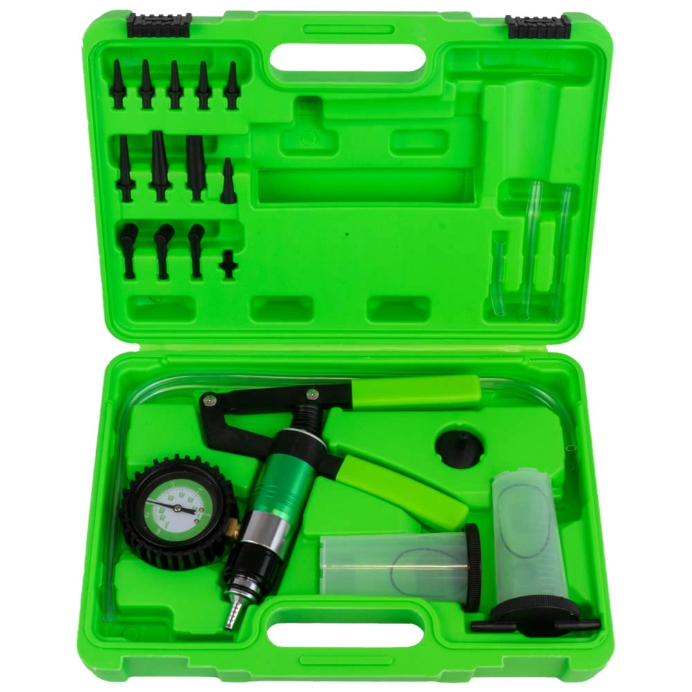 Kit pompa de vacuum JBM 54016, presiune maxima 3 bar, presiune minima -0,75 bar, cu duze, dopuri, garnituri, instrumente de masura